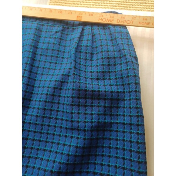 Pendleton vintage classic wool midiskirt 16 blue plaid pockets lined preppy USA - Picture 8 of 10